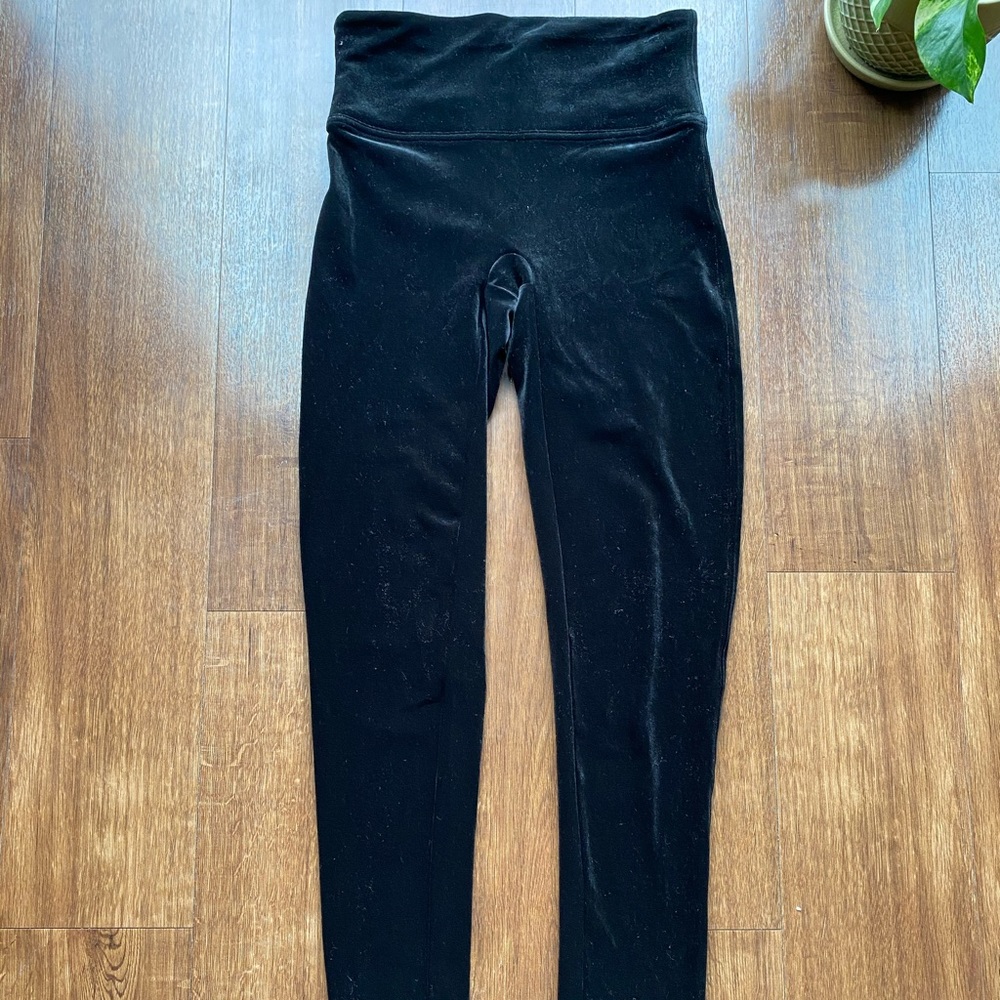 Spanx Black Velvet Leggings